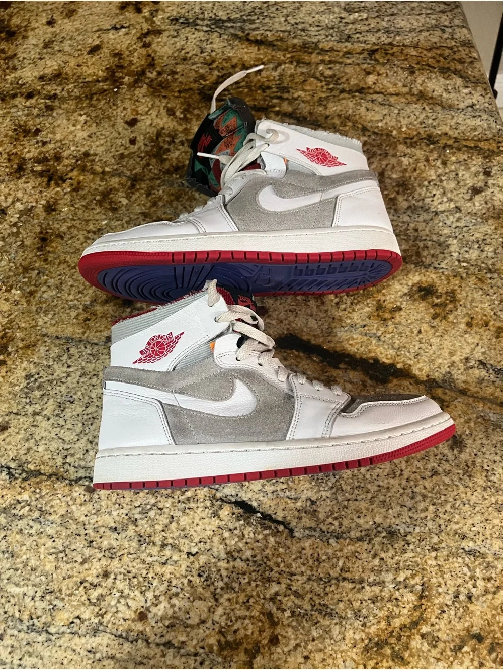 Jordan Air 1 High Top - White, Gray & Red Accents